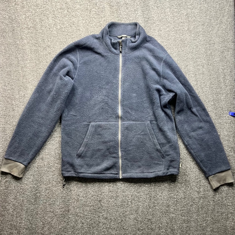 REI Co-op Fleece Jacket Mens Large Blue Full Zip‎ Mock Neck Outdoor Casual